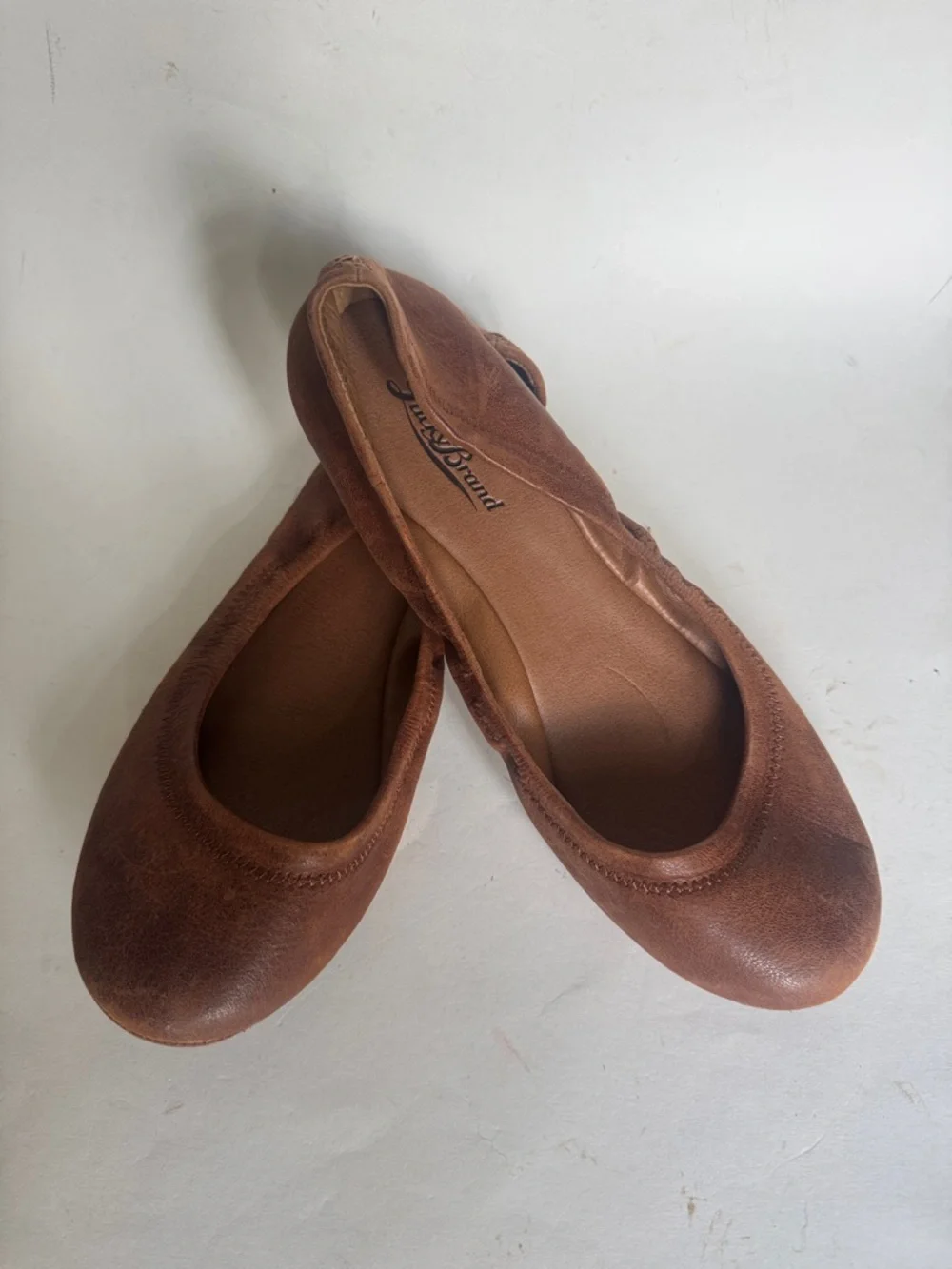 LUCKY BRAND Emmie Ballet Flats Slip On Leather Shoes Brown Size 7 EUC $60